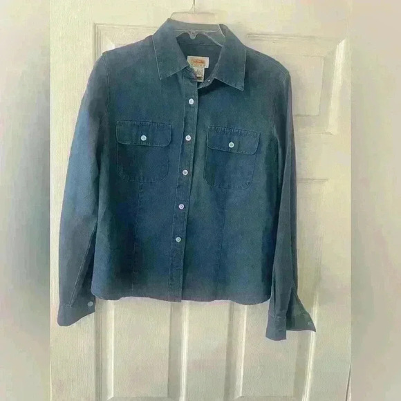 Talbots Tops - TALBOTS Denim Long Sleeve Blouse - Size Petite Small - B57